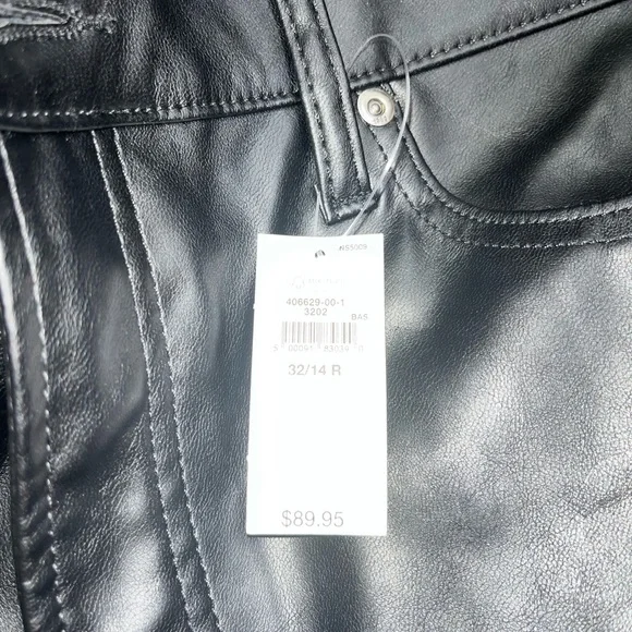 Woman’s Gap Faux leather vintage slim high rise pants. Size 32/ 14 Regular Black - Picture 9 of 14